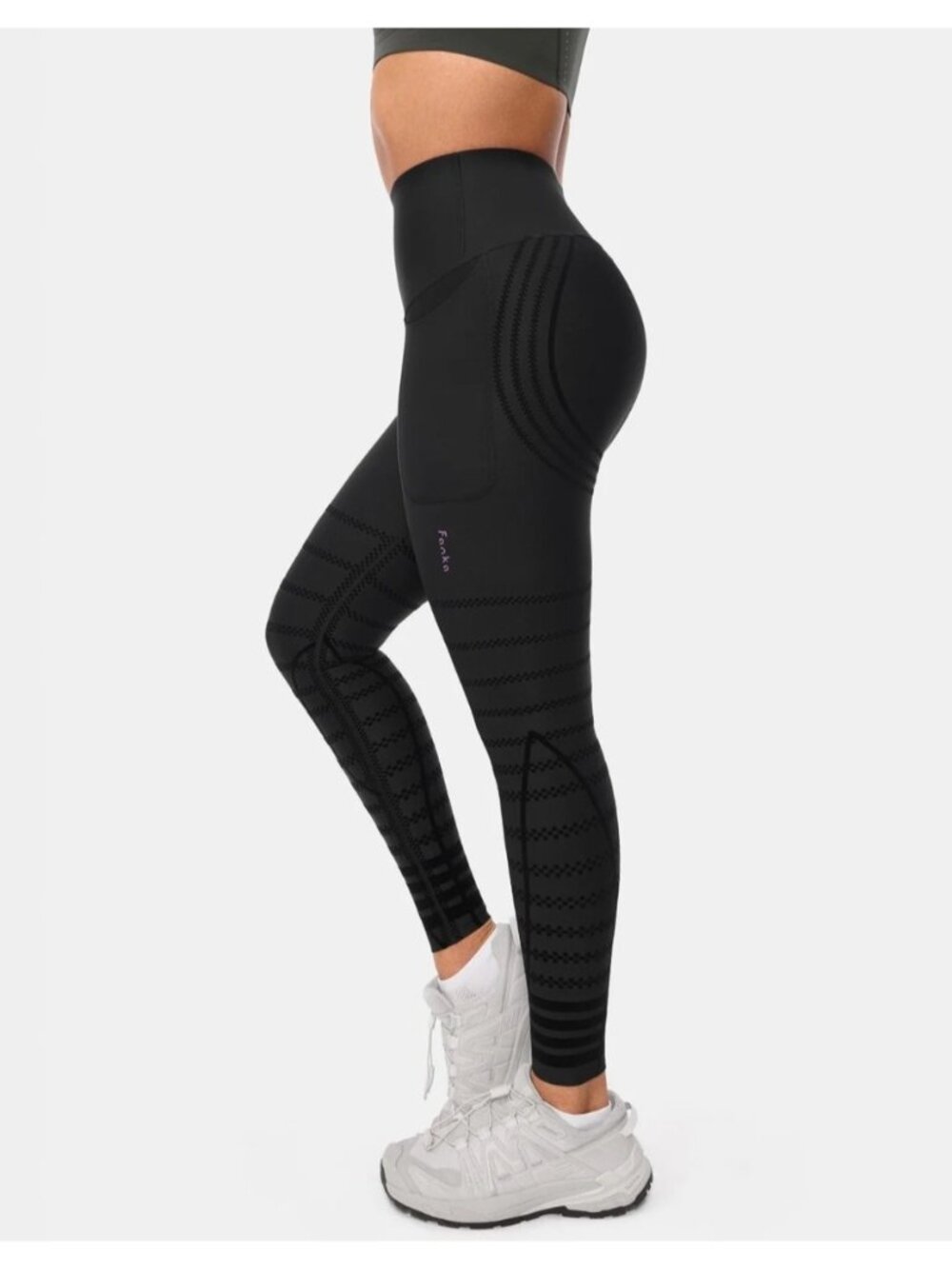 NEW Fanka RecoverEZ Leggings Reversible Wear Black Bodysculpt Compression 4
